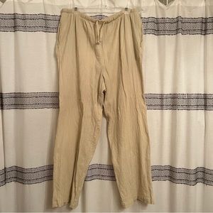 Tan cotton/linen pants